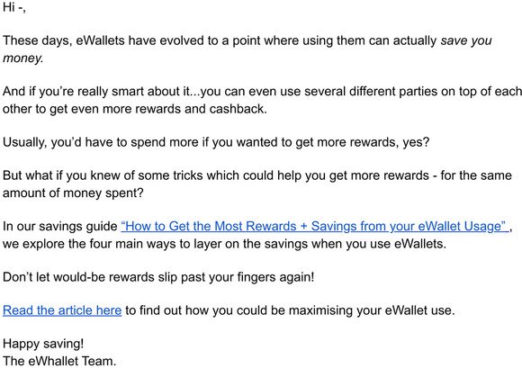 Youre missing out on rewards! Heres how to get the most savings from your eWallet usage.