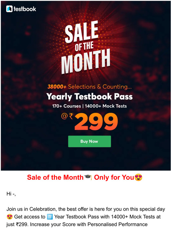 [Last Day] Hurry Up!! -Sale of the Month Ends Tonight  !!
