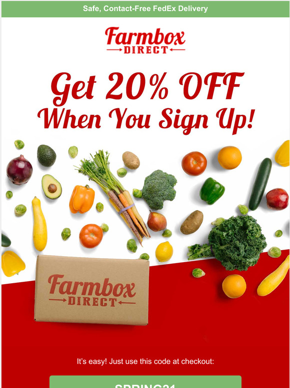  How about 20% OFF your first fresh produce delivery?
