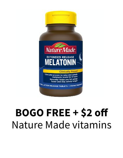 BOGO FREE + $2 off Nature Made vitamins