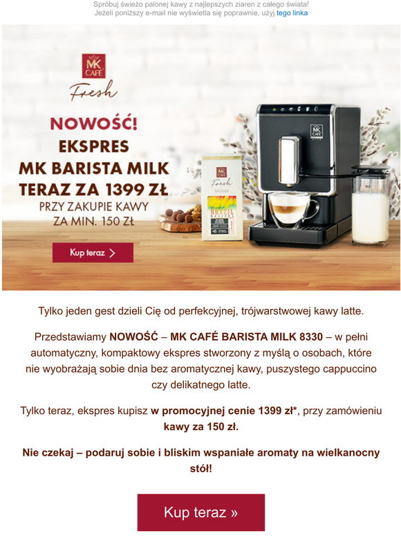 MK Cafe Odkryj intensywny smak i aromat kawy z nowym MK