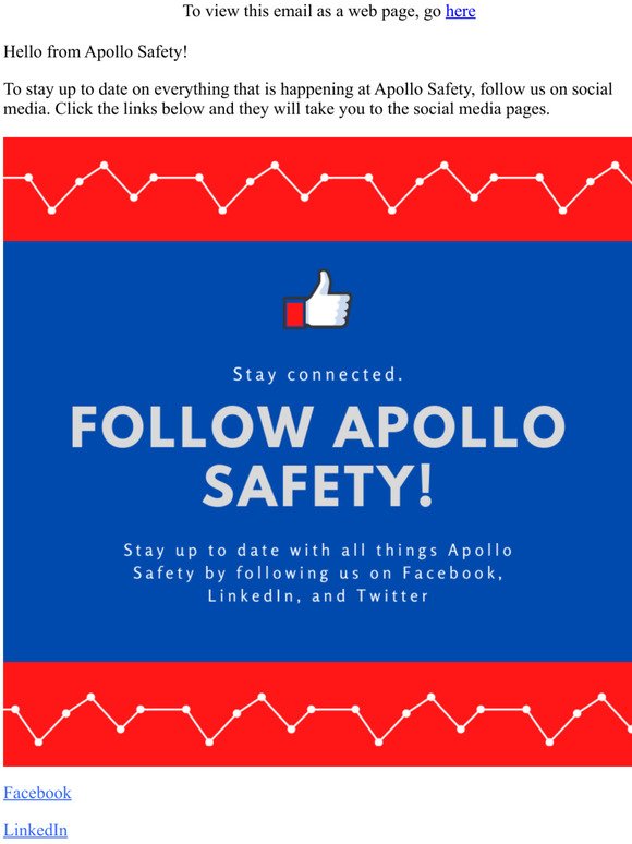 Apollo Safety - Follow Us on Social Media!