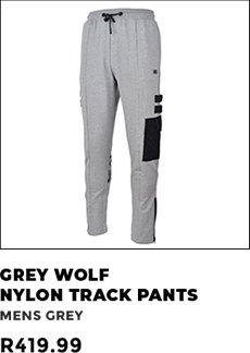 Grey Wolf Nylon Side Pocket Track Pants Mens Grey