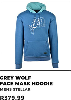 Grey Wolf Face Mask Mens Hoodie Stellar