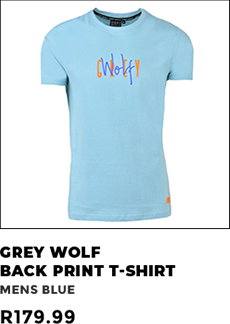 Grey Wolf Back Print Blue Mens Blue