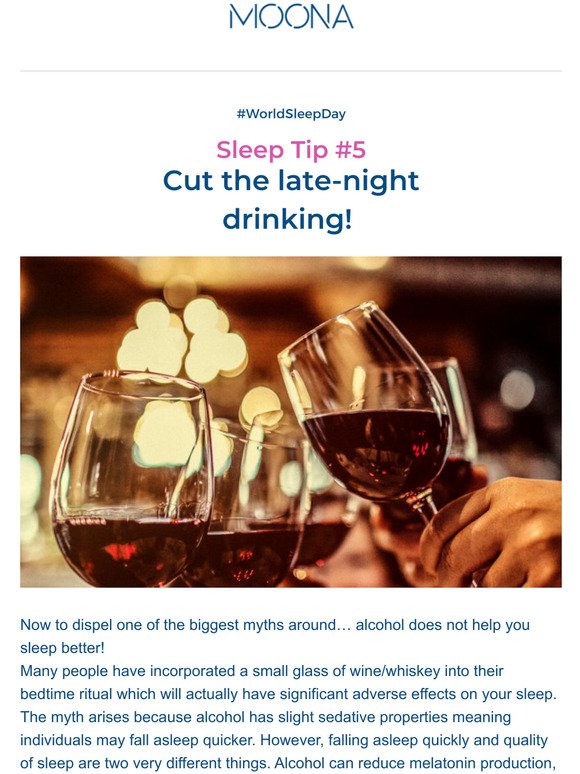 Sleep Tip 5 - Cut the late night drinking