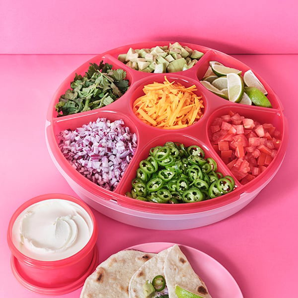 Salad in the Tupperware small serving center!