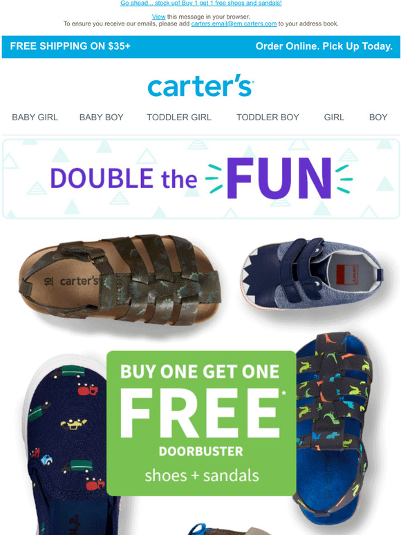 Carters bogo shoes Clearance