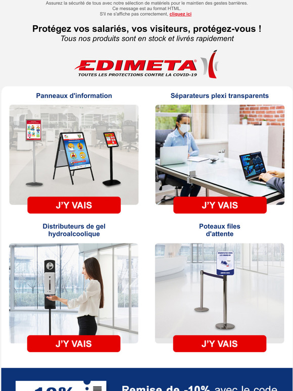 Protections Plexi, Panneaux Informations, Distributeurs Gel en Promotion