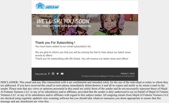Thank you for subscribing with us