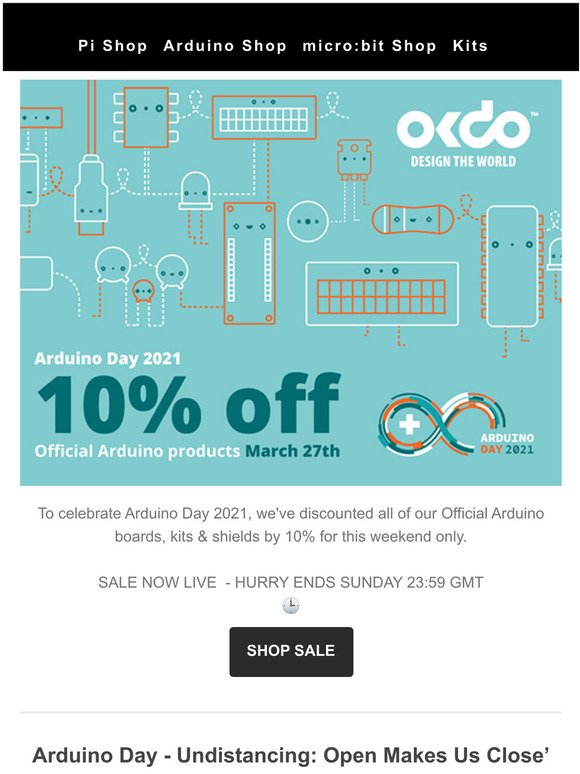 Celebrate Arduino DayGet 10% off Arduino Products