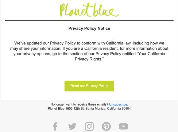 A Message Regarding Changes to our Privacy Policy