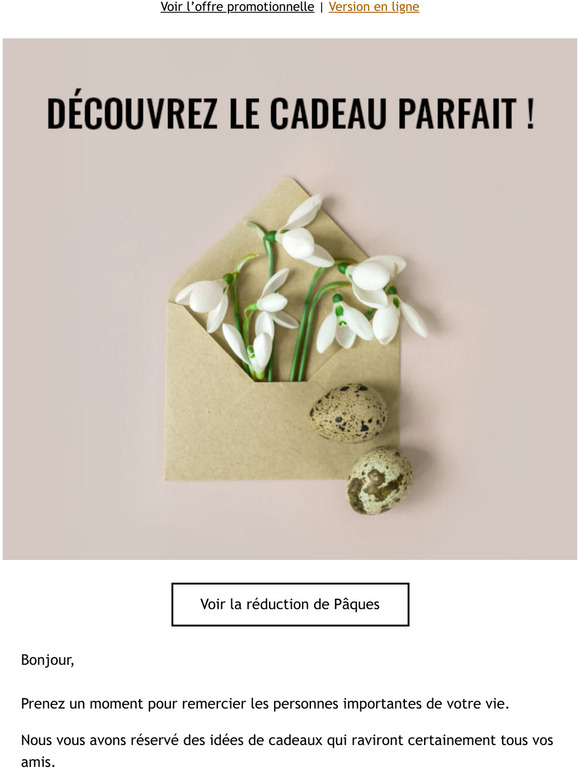 Offrez un cadeau parfait en plus des chocolats