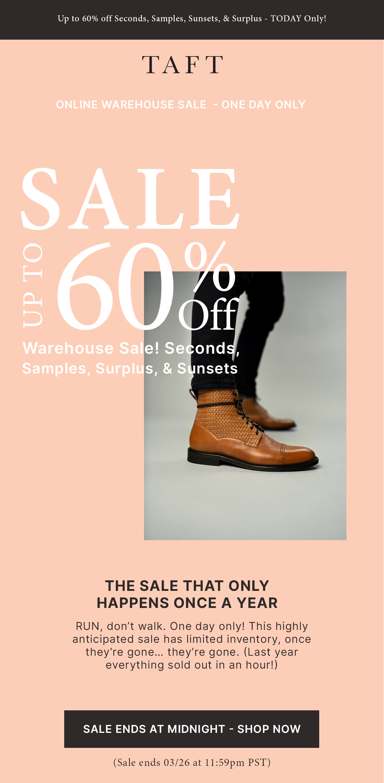 Taft Clothing Inc.: WAREHOUSE SALE! Up to 60% Off | Milled