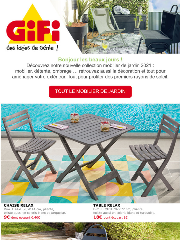 GiFi Nouveauts mobilier de jardin  Milled