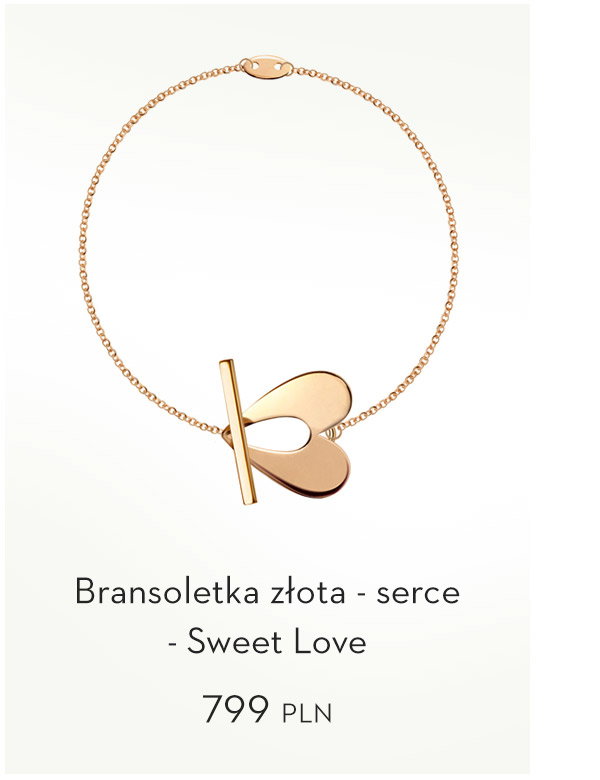 Bransoletka złota - serce - Sweet Love