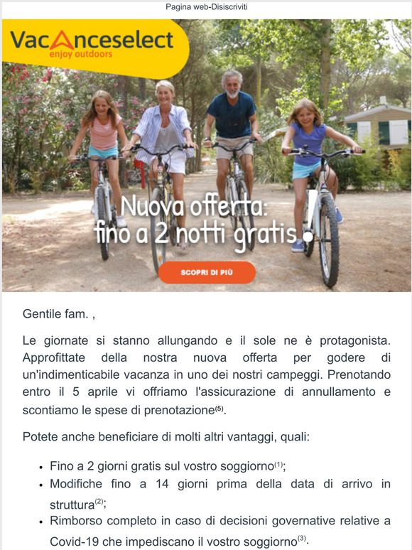 Fino a 2 notti gratis sul vostro soggiorno