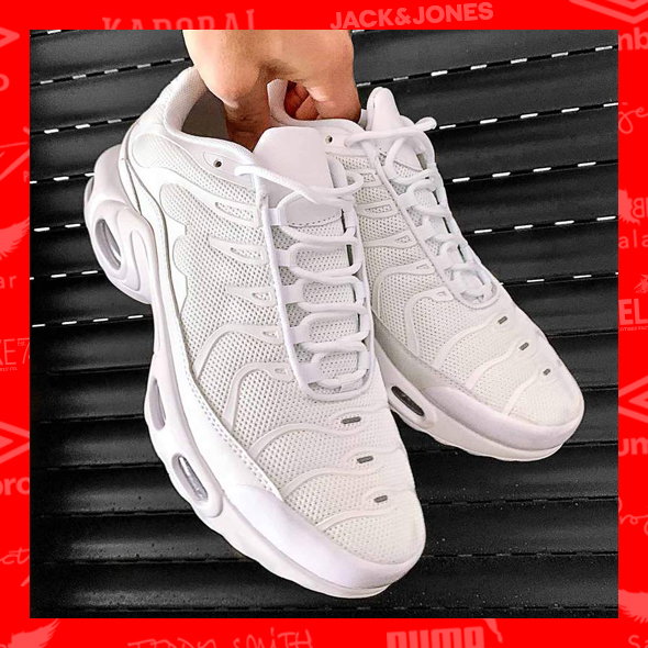 Chaussures blanches type sneakers effet bulles d'air et empiècement maintiens pour homme