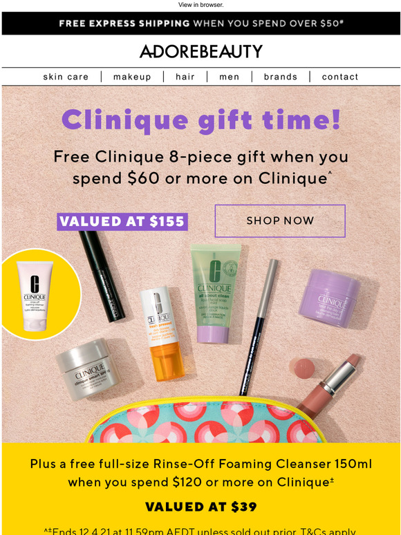 Adore Beauty Your 8piece Clinique gift^ Milled