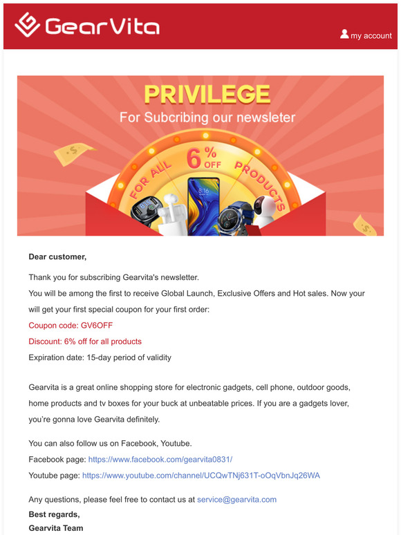 Newsletter subscription success