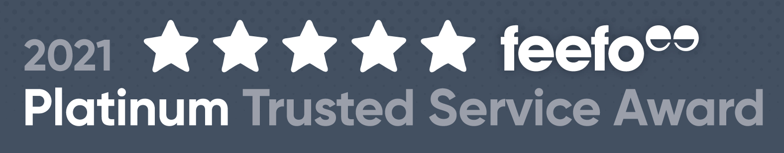 2021 Platinum Trusted Service Award from Feefo