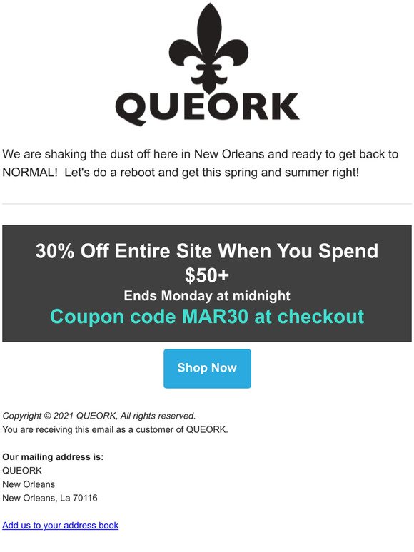 Spring Flash Sale at Queork.com