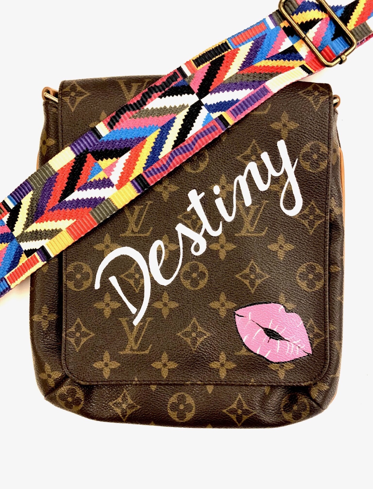 Hand Painted, Vintage Louis Vuitton Speedy 30 - Rainbow Reflection Artwork Artwork on Both Sides