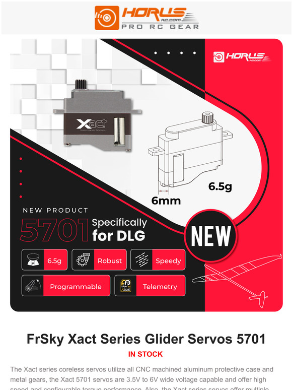 [NEW ARRIVAL] FrSky Xact Series Glider Servos 5701 in stock now, shop now>>>>>>>>>>