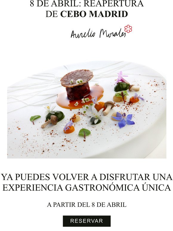-el 8 de abril reabre el Restaurante Cebo Madrid de la mano del Chef Aurelio Morales