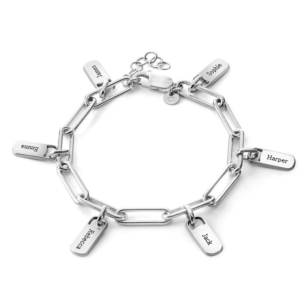 Chain Link Armband met gepersonaliseerde bedeltjes in sterling zilver