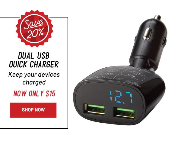 Flight Gear Dual USB Quick Charger