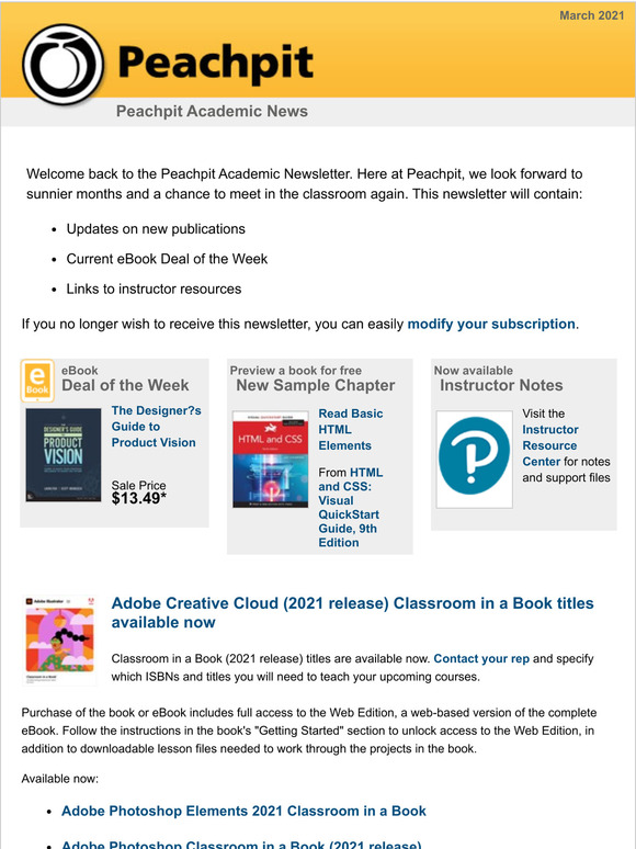 Peachpit Academic News