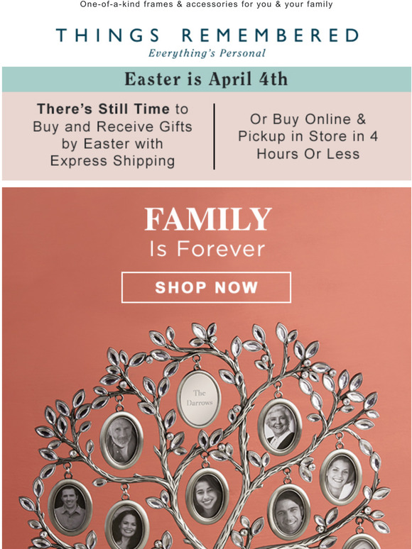 Things Remembered Family Tree Frames + Family Tree Jewelry Milled