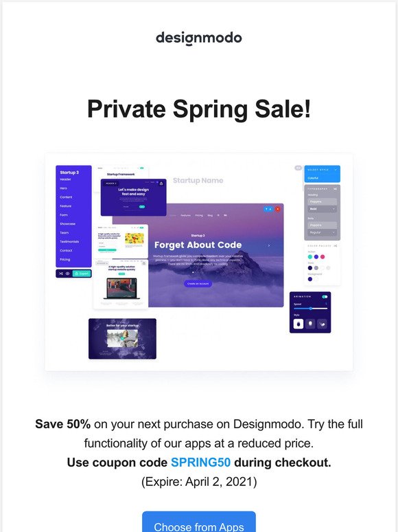 Private Spring Sale: Create unlimited websites and newsletters