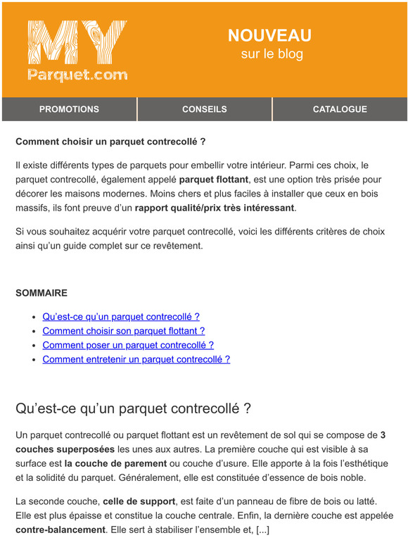 [Conseil du pro] Critres de choix dun parquet contrecoll