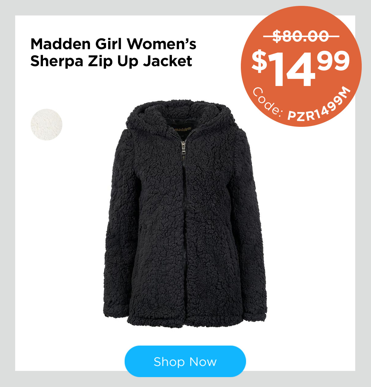 madden girl women's sherpa zip up jacket