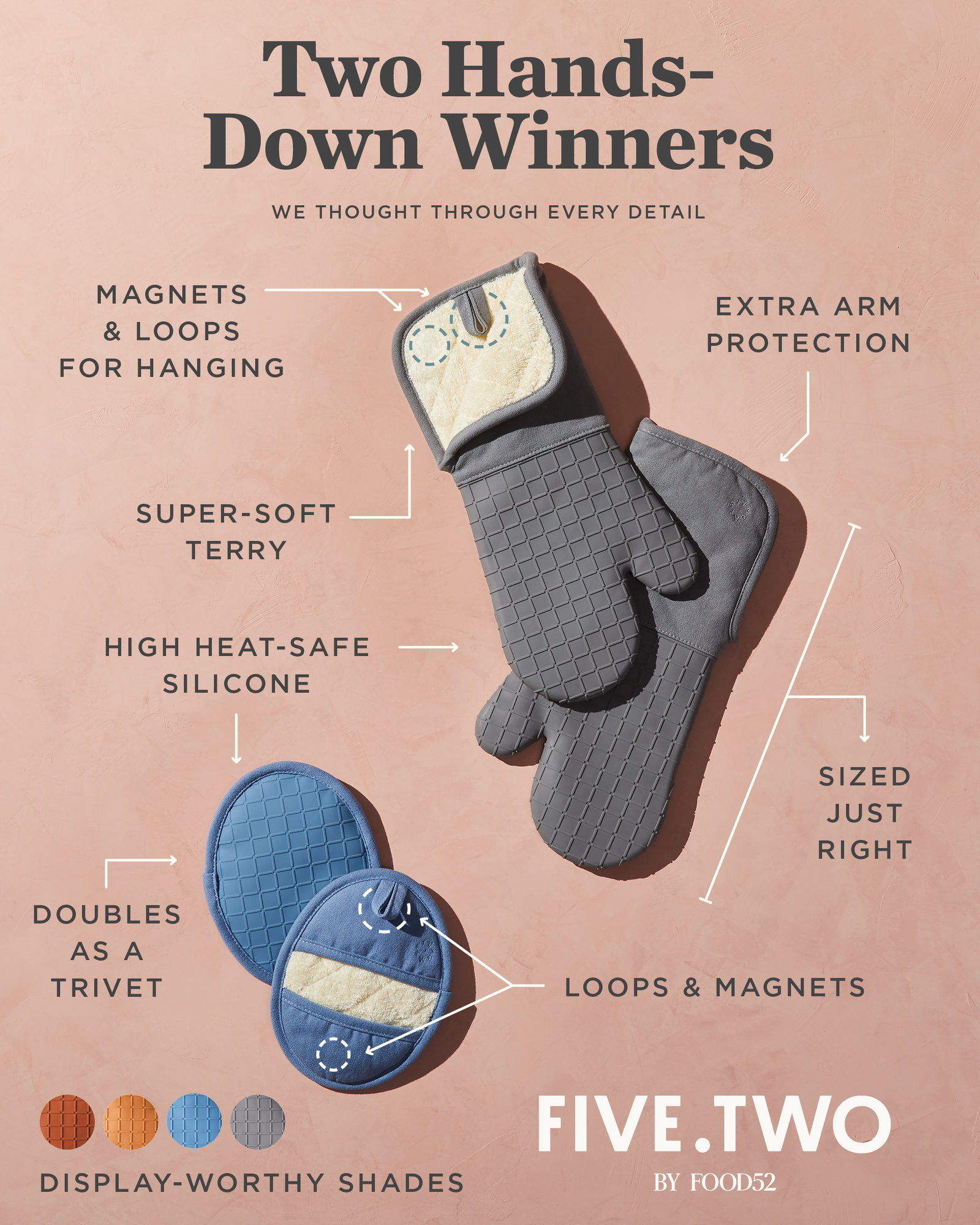 Five Two Silicone Oven Mitts & Pot Holders