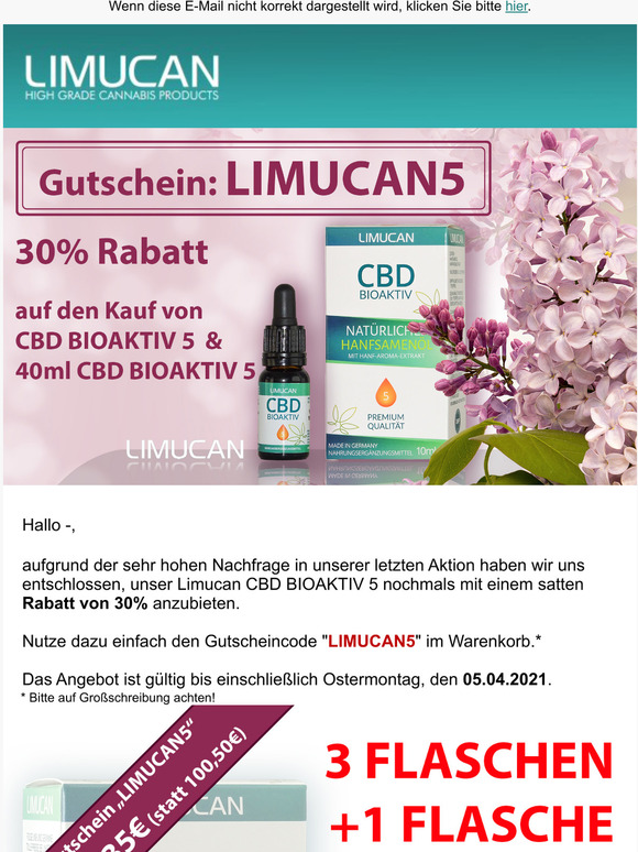 30% Rabatt mit Gutschein "LIMUCAN5"