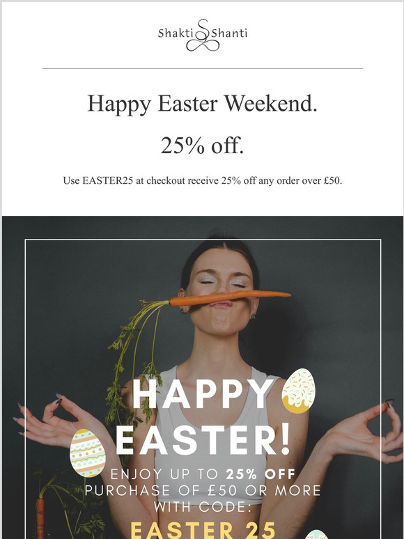 Happy Easter Offer -25% Off -