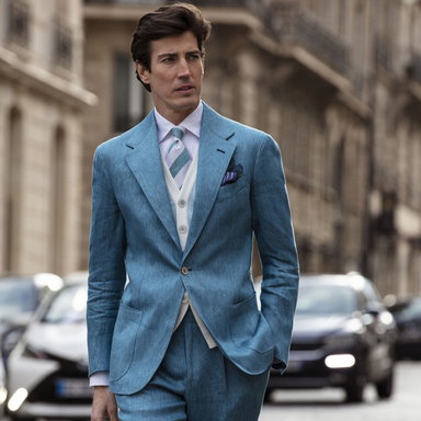 Light Blue Linen Sport Jacket