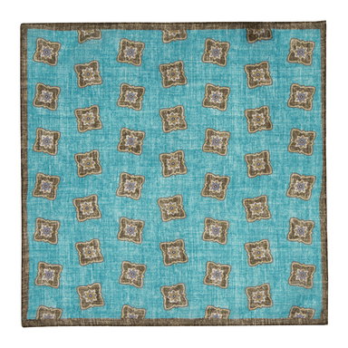 Turquoise Cotton Pocket Square