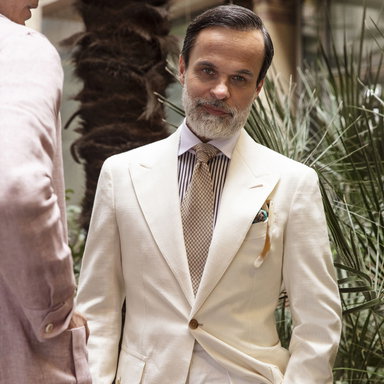 White Loro Piana Wool, Cotton And Silk Blend Sport Jacket