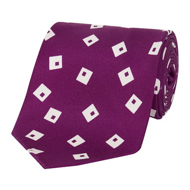 Pink And White Floppy Disk Pattern Silk Tie