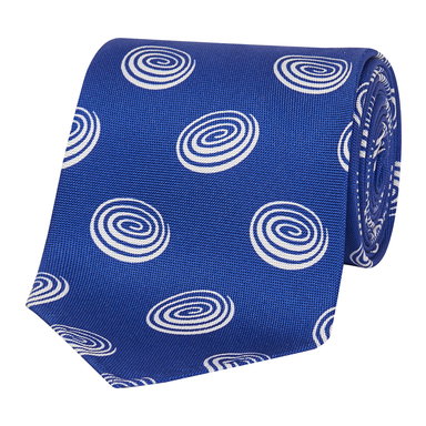 Electric Blue Circle Pattern Silk Tie