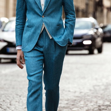 Light Blue Linen Sport Trousers