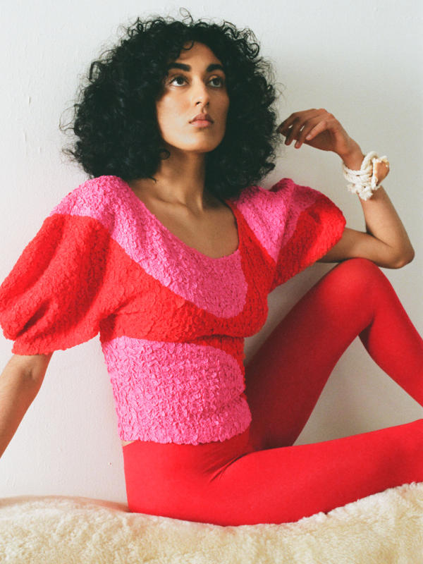 mara hoffman sloan dress red pink Mara Hoffman: She's Back: The Sloan popcorn dress in a new color