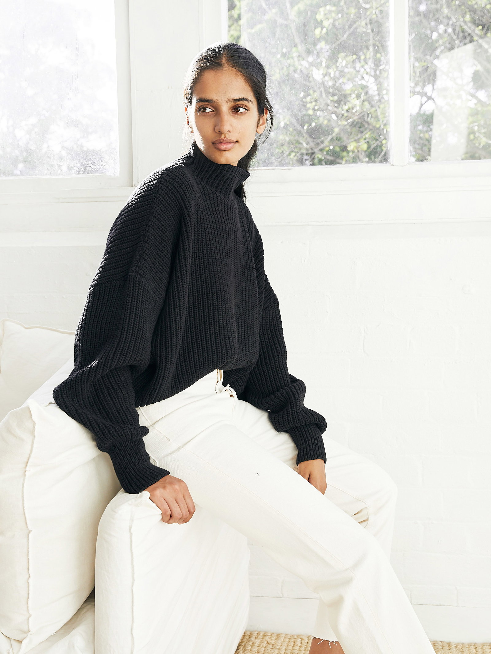 st agni mies mock neck top