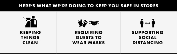 HERE'S WHAT WE'RE DOING TO KEEP YOU SAFE IN STORES