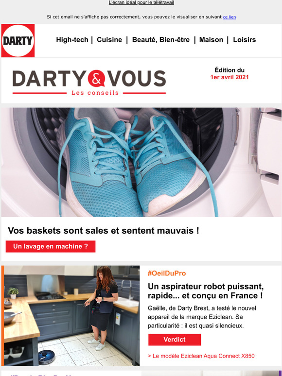 Darty Frigo trop de bruit Vos baskets sentent ? Une belle