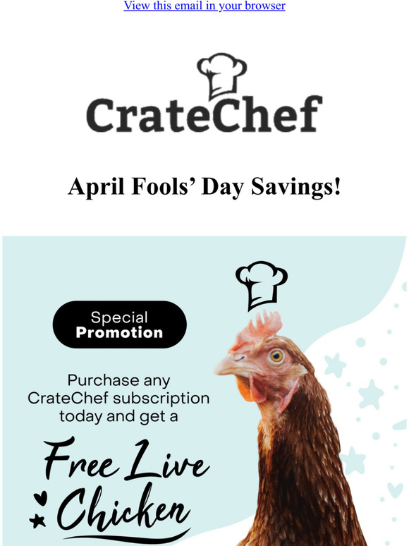 It's No Joke! Free Chickens Might Be, But the 25% Off Is Real